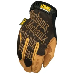 Mechanix Wear LMG-75-009 DuraHide Mechanic Gloves, M, Wing Thumb, Hook-and-Loop Cuff, Leather, Tan Pair