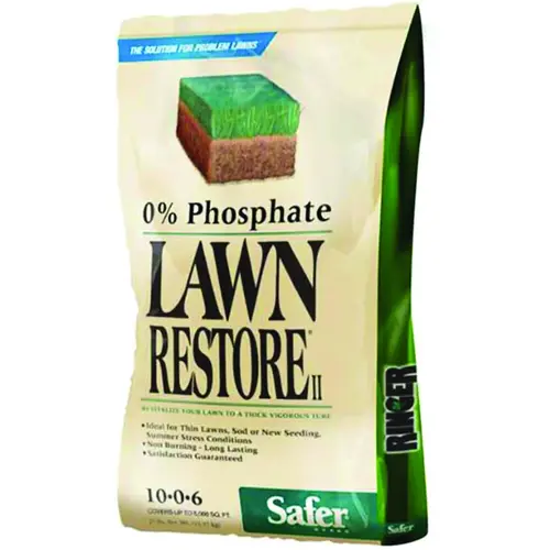Lawn Restore Lawn Fertilizer, 20 lb Bag, Granular, 9-0-2 N-P-K Ratio