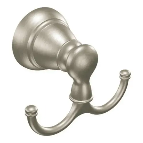 Banbury Series Robe Hook, 35 lb, 2-Hook, Zinc, Brushed Nickel, Wall Mounting Banbury Series Robe Hook, 35 lb, 2-Hook, Zinc, Brushed Nickel, Wall Mounting
