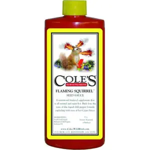 Cole's FS08 Flaming Squirrel Seed Sauce Bird Seed, Cajun Flavor, 8 oz Bottle