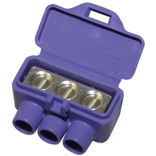 AlumiConn Wire Connector, 12 to 10, 18 to 10 AWG Wire, Copper Contact Pair Purple AlumiConn Wire Connector, 12 to 10, 18 to 10 AWG Wire, Copper Contact Pair Purple