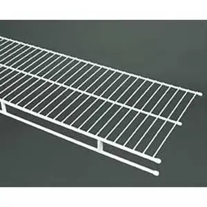 ClosetMaid 1341 Shelf and Rod, 48 in OAW, 12 in OAD, 2 in OAH, Steel Shelving, Vinyl-Coated White