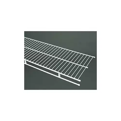 Shelf and Rod, 48 in OAW, 12 in OAD, 2 in OAH, Steel Shelving, Vinyl-Coated White