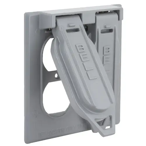 Cover, 1-13/32 in Dia, 4-17/32 in L, 4-17/32 in W, Aluminum, Gray, Powder-Coated Cover, 1-13/32 in Dia, 4-17/32 in L, 4-17/32 in W, Aluminum, Gray, Powder-Coated