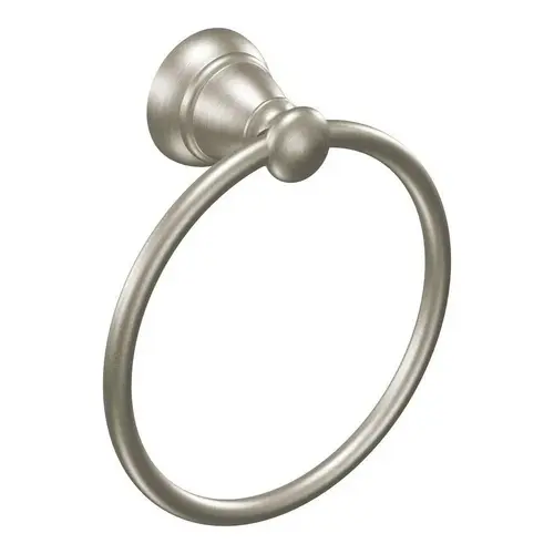 Banbury Series Towel Ring, 6 in Dia Ring, 22 lb, Aluminum/Zinc, Brushed Nickel, Screw Mounting