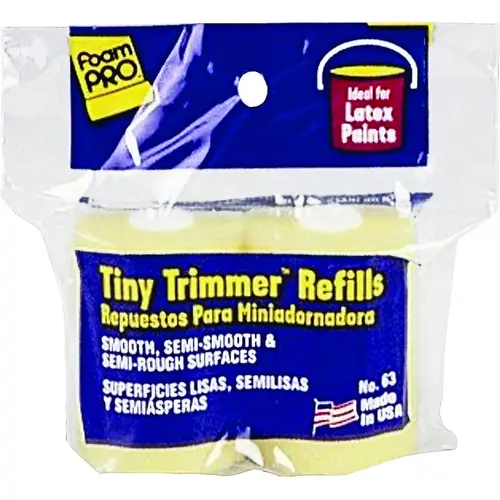 Trimmer Refill, 3/8 in Thick Nap, 2 in L, Foam Cove - 2 per pack x12 packs Trimmer Refill, 3/8 in Thick Nap, 2 in L, Foam Cove - 2 per pack x12 packs