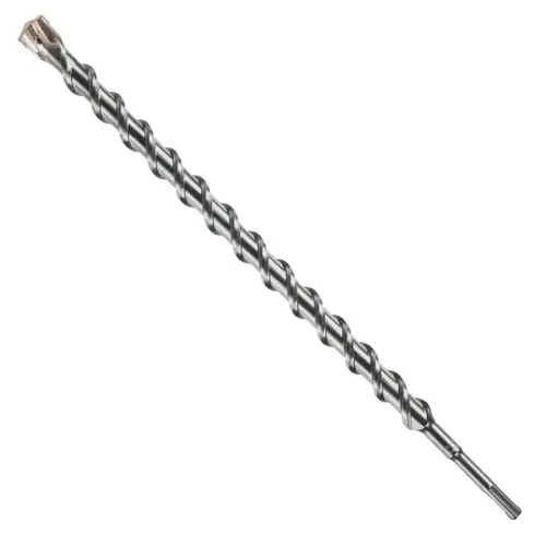 Bulldog Rotary Hammer Drill Bit, 1-1/8 in Dia, 18 in OAL, 2-Flute, 25/64 in Dia Shank Gray Phosphate Bulldog Rotary Hammer Drill Bit, 1-1/8 in Dia, 18 in OAL, 2-Flute, 25/64 in Dia Shank Gray Phosphate