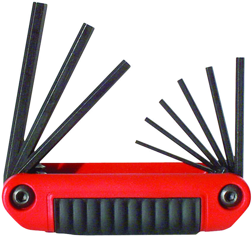 Eklind Tool 25911 Hex Key Set 5/64 to 1/4" SAE Ergo Fold Red Black