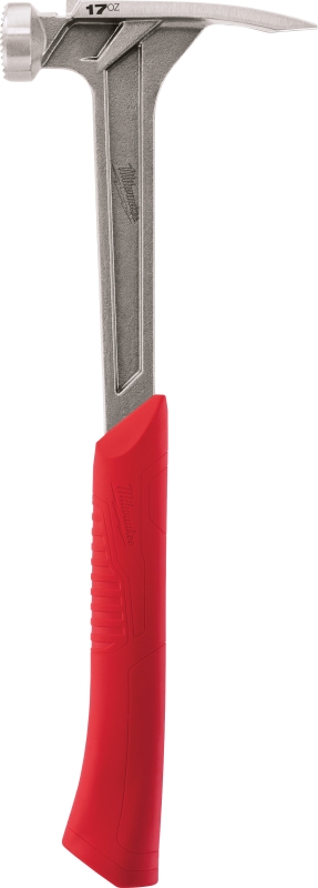 Milwaukee 48-22-9016 Hammer, 17 oz Head, Straight Claw Head, 16-1/8 in OAL Red