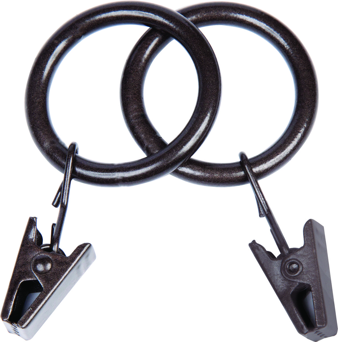 Kenney KN75003 5/8 In. To 3/4 In. Clip Curtain Ring, Brown - pack of 14