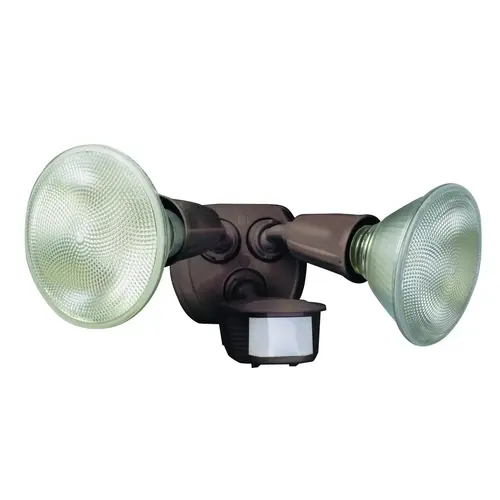 Flood Light, 120 V, 240 W, 2-Lamp, Incandescent Lamp, Metal Fixture Bronze Flood Light, 120 V, 240 W, 2-Lamp, Incandescent Lamp, Metal Fixture Bronze