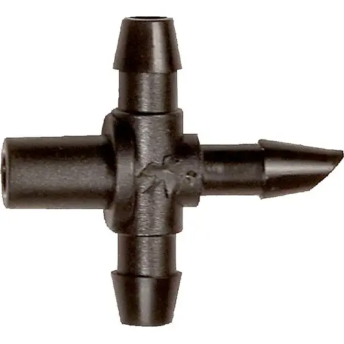 BT25-10PK Drip Irrigation Tee, 1/4 in Connection, Barb, Plastic, Black BT25-10PK Drip Irrigation Tee, 1/4 in Connection, Barb, Plastic, Black