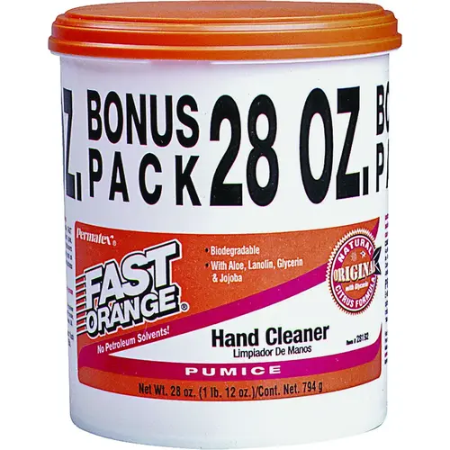 Hand Cleaner, Lotion, White, Citrus, 28 oz Tub