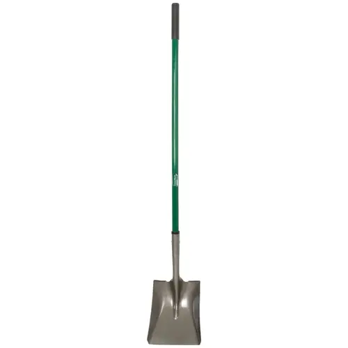 Square Point Shovel, 8.61 in W Blade, Steel Blade, Fiberglass Handle, 43 in L Handle Multi-Colored