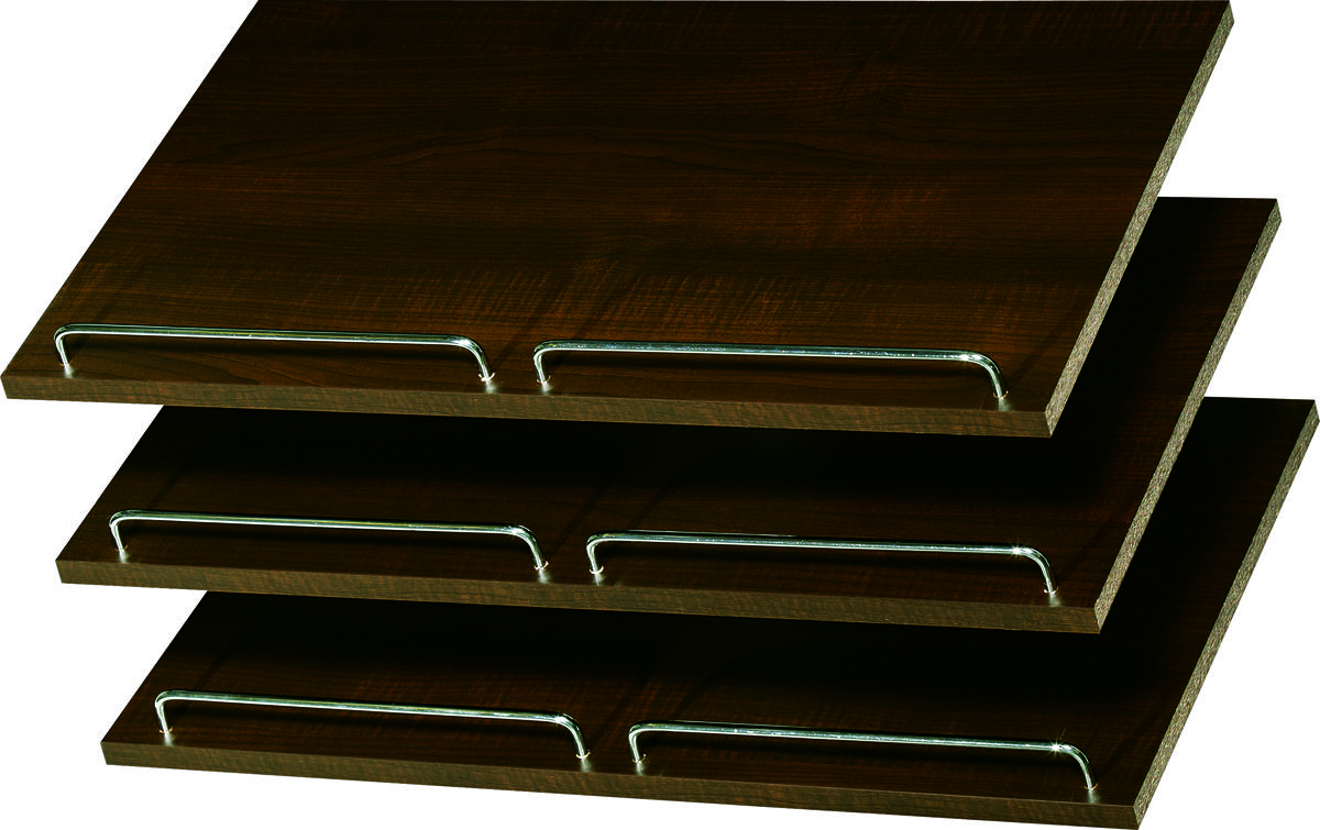 Easy Track RS1600-T Shoe Shelf with Rail, 3-Shelf, 24 in W Truffle