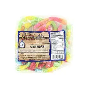 Family Choice 1283-XCP12 Sour Worm Candy, 7.5 oz - pack of 12