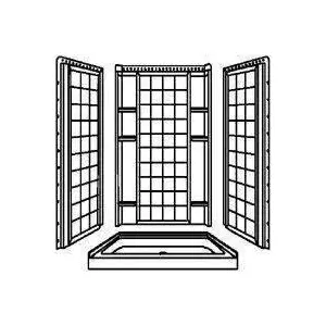 STERLING 72122100-0 Ensemble Shower Back Wall, 72-1/2 in L, 48 in W, Vikrell, High-Gloss, Alcove Installation, White