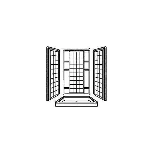 Ensemble Shower Back Wall, 72-1/2 in L, 48 in W, Vikrell, High-Gloss, Alcove Installation, White