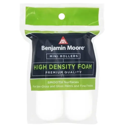 High-Density Mini Roller Cover, 4 in L, Foam Cover, White - pack of 2 High-Density Mini Roller Cover, 4 in L, Foam Cover, White - pack of 2
