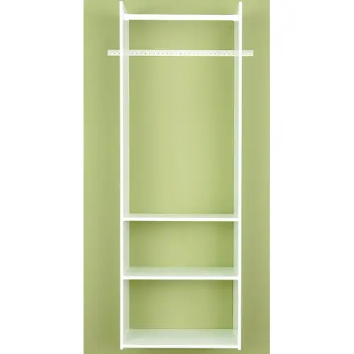 Tower Closet, 5/8 in W, 72 in H, 3-Shelf White Tower Closet, 5/8 in W, 72 in H, 3-Shelf White