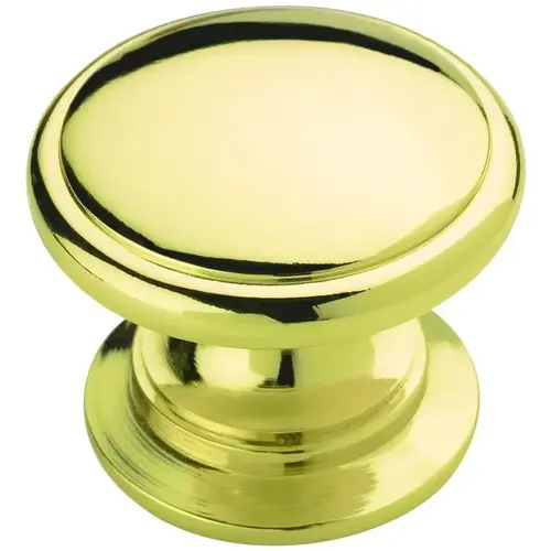 1-1/4" (32 mm) Diameter Allison Value Cabinet Knob Bright Brass Finish 1-1/4" (32 mm) Diameter Allison Value Cabinet Knob Bright Brass Finish