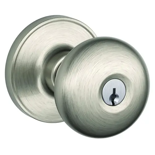 J Series J54 STR 619 Keyed Entry Knob, Brass, Satin Nickel