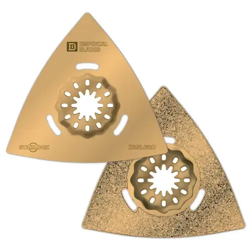 Oscillating Saw Blade Starlock 3-1/8" L Carbide Grit Triangular Gold Oscillating Saw Blade Starlock 3-1/8" L Carbide Grit Triangular Gold