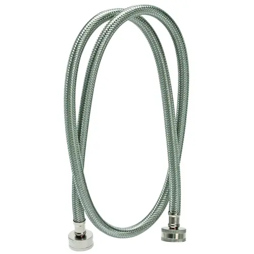 Washing Machine Discharge Hose, 3/4 in ID, 48 in L, Female, Stainless Steel Washing Machine Discharge Hose, 3/4 in ID, 48 in L, Female, Stainless Steel