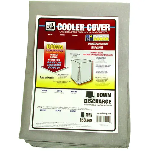Evaporative Cooler Cover, 28 in W, 28 in D, 34 in H, Polyester Gray Evaporative Cooler Cover, 28 in W, 28 in D, 34 in H, Polyester Gray