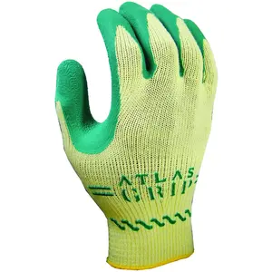 Atlas 310GXS-06.RT Ergonomic Protective Gloves, XS, Knit Wrist Cuff, Green/Yellow