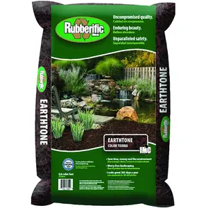 Rubberific LRM8BN Earthtone Rubber Mulch, Shredded, Dark Brown/Earthtone, 0.8 cu-ft Bag