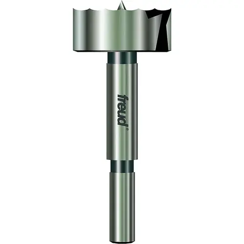 Precision Shear Forstner Bit, 1-3/8 in Dia, 3-1/2 in OAL, 3/8 in Dia Shank Precision Shear Forstner Bit, 1-3/8 in Dia, 3-1/2 in OAL, 3/8 in Dia Shank