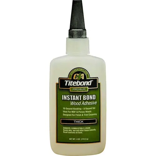 Instant Bond Thick Wood Glue, Clear, 4 oz Bottle Instant Bond Thick Wood Glue, Clear, 4 oz Bottle