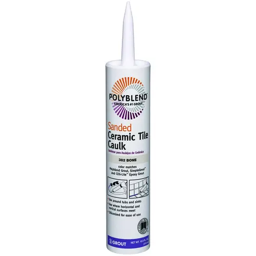 Polyblend Ceramic Tile Caulk, Bone, 10.5 oz Cartridge Polyblend Ceramic Tile Caulk, Bone, 10.5 oz Cartridge