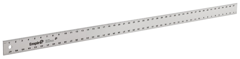 Empire 4004 Straight Edge Ruler, Inch Graduation, Aluminum, 2 in W Silver