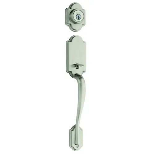 Handleset, 1 Grade, Satin Nickel, 2-3/8 x 2-3/4 in Backset, KW1 Keyway, 1-3/4 in Thick Door Handleset, 1 Grade, Satin Nickel, 2-3/8 x 2-3/4 in Backset, KW1 Keyway, 1-3/4 in Thick Door