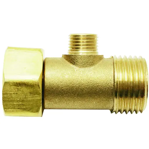 Tee Adapter, 1/2 x 1/2 x 3/8 in, FIP x MIP x Tube, Brass, Rough Brass Tee Adapter, 1/2 x 1/2 x 3/8 in, FIP x MIP x Tube, Brass, Rough Brass