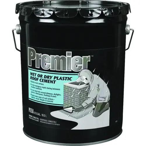 Plastic Roof Cement, Black, Paste, 4.75 gal Cartridge