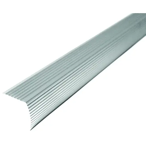Fluted Stair Edge, 36 in L, 1.22 in W, Metal, Satin Silver Fluted Stair Edge, 36 in L, 1.22 in W, Metal, Satin Silver