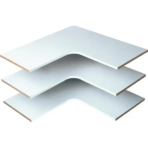 Corner Shelf, 14 in L, 29-7/8 in W White - pack of 3