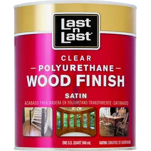 Last N Last 53104 Polyurethane Wood Finish, Liquid, Clear, 1 qt, Can