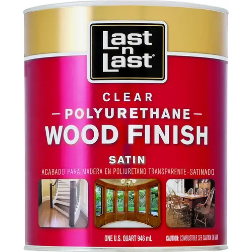 Polyurethane Wood Finish, Liquid, Clear, 1 qt, Can