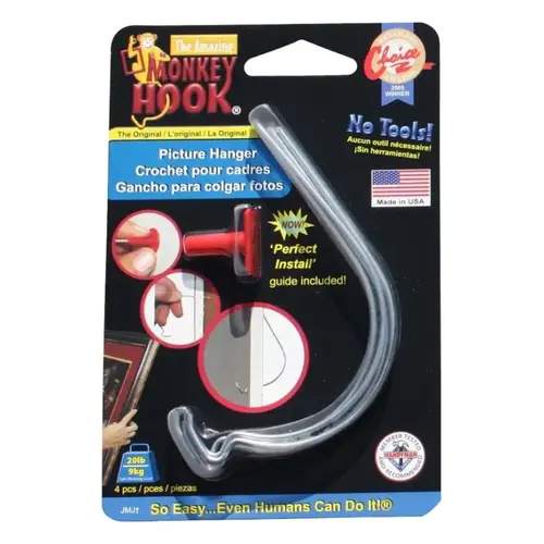 Original Series Picture Hanger, 20 lb, High Carbon Spring Steel, Galvanized Zinc, Silver - pack of 48