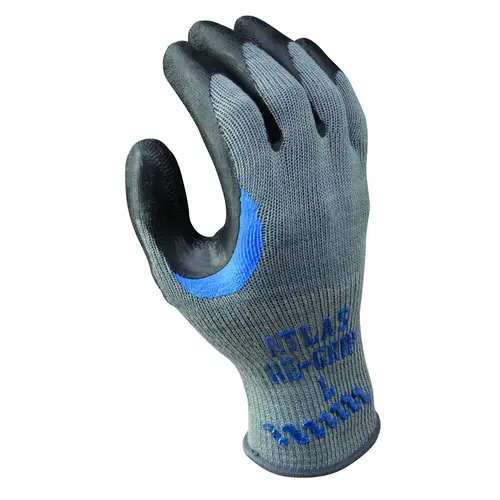 Ergonomic Work Gloves, L, Reinforced Crotch Thumb, Knit Wrist Cuff, Natural Rubber Coating, Black/Gray Ergonomic Work Gloves, L, Reinforced Crotch Thumb, Knit Wrist Cuff, Natural Rubber Coating, Black/Gray