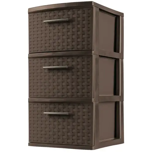 Weave Tower, 3-Drawer, Plastic, 12-5/8 in OAW, 15 in OAH, 24 in OAD - pack of 2 Weave Tower, 3-Drawer, Plastic, 12-5/8 in OAW, 15 in OAH, 24 in OAD - pack of 2