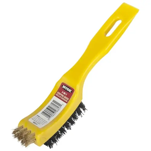Paint Stripping Wire Brush, 0.64 mm L Trim, Brass/Nylon Bristle