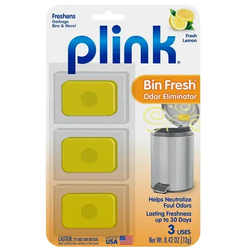 Bin Fresh Odor Eliminator, 0.42 oz, Tablet, Fresh Lemon - pack of 3