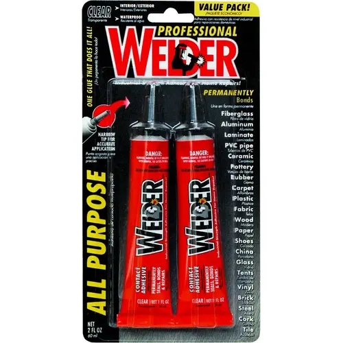 Welder Adhesive, Glue, Strong Solvent, Clear, 1 oz Tube Pair Welder Adhesive, Glue, Strong Solvent, Clear, 1 oz Tube Pair
