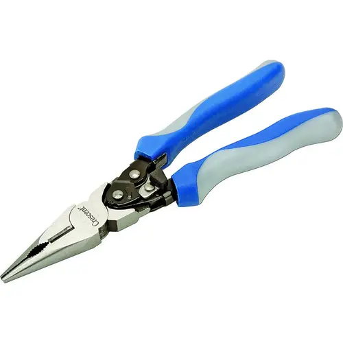 Pro Series Nose Plier, 9 in OAL, Blue/Gray Handle, Co-Molded Grip Handle, 1-9/32 in W Jaw Red Pro Series Nose Plier, 9 in OAL, Blue/Gray Handle, Co-Molded Grip Handle, 1-9/32 in W Jaw Red