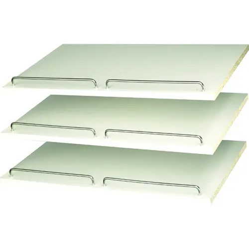 Shoe Shelf with Rail, 3-Shelf, 24 in W White Shoe Shelf with Rail, 3-Shelf, 24 in W White